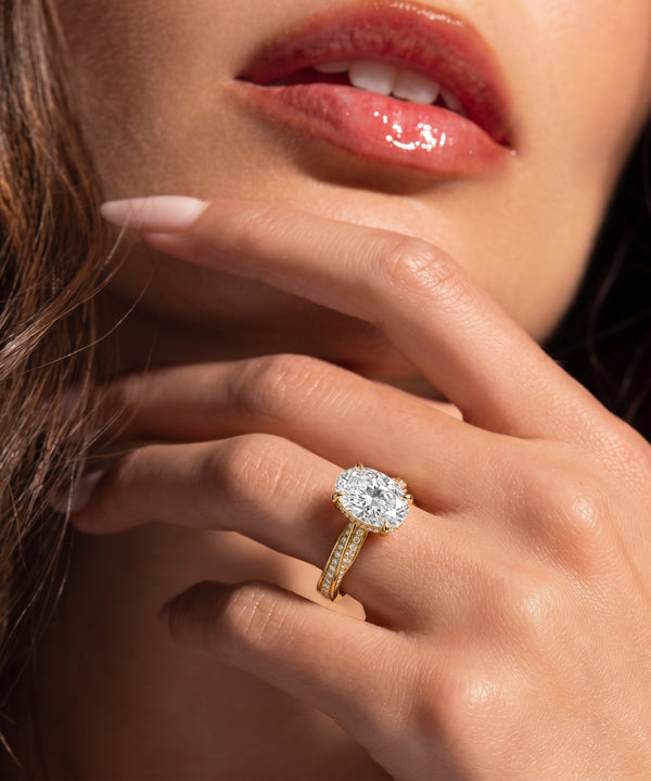 Ovani® Lab-grown Diamond Oval Engagement Ring