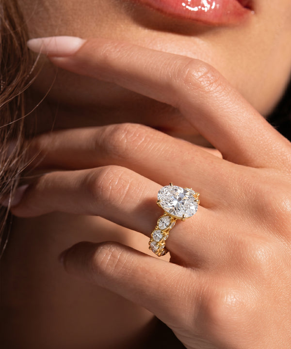 Ovani® Lab-grown Diamond Oval Engagement Ring