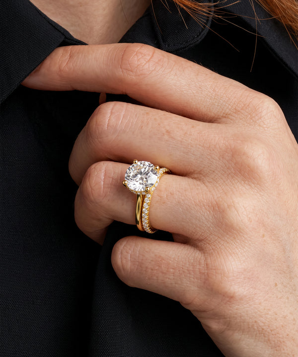 Ovani® Lab-grown Diamond Round Hidden Halo Bridal Set
