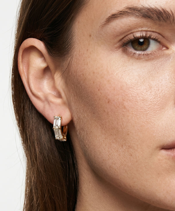Novello Lab-grown Diamond Emerald Hoops - 6.06 Ct. T.W.