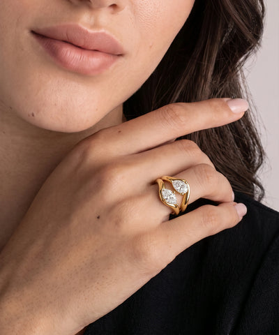 Ovani® Lab-grown Diamond Pear and Marquise Ring -  2.67 Ct. T.W. - alternate view