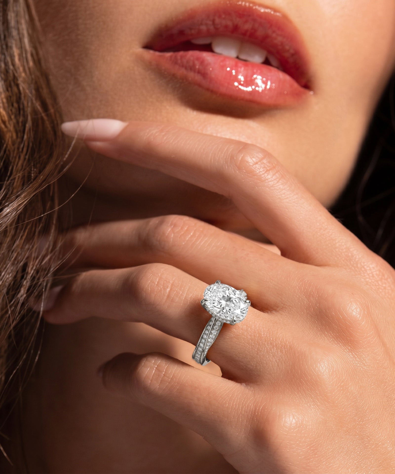 Ovani® Lab-grown Diamond Oval Engagement Ring