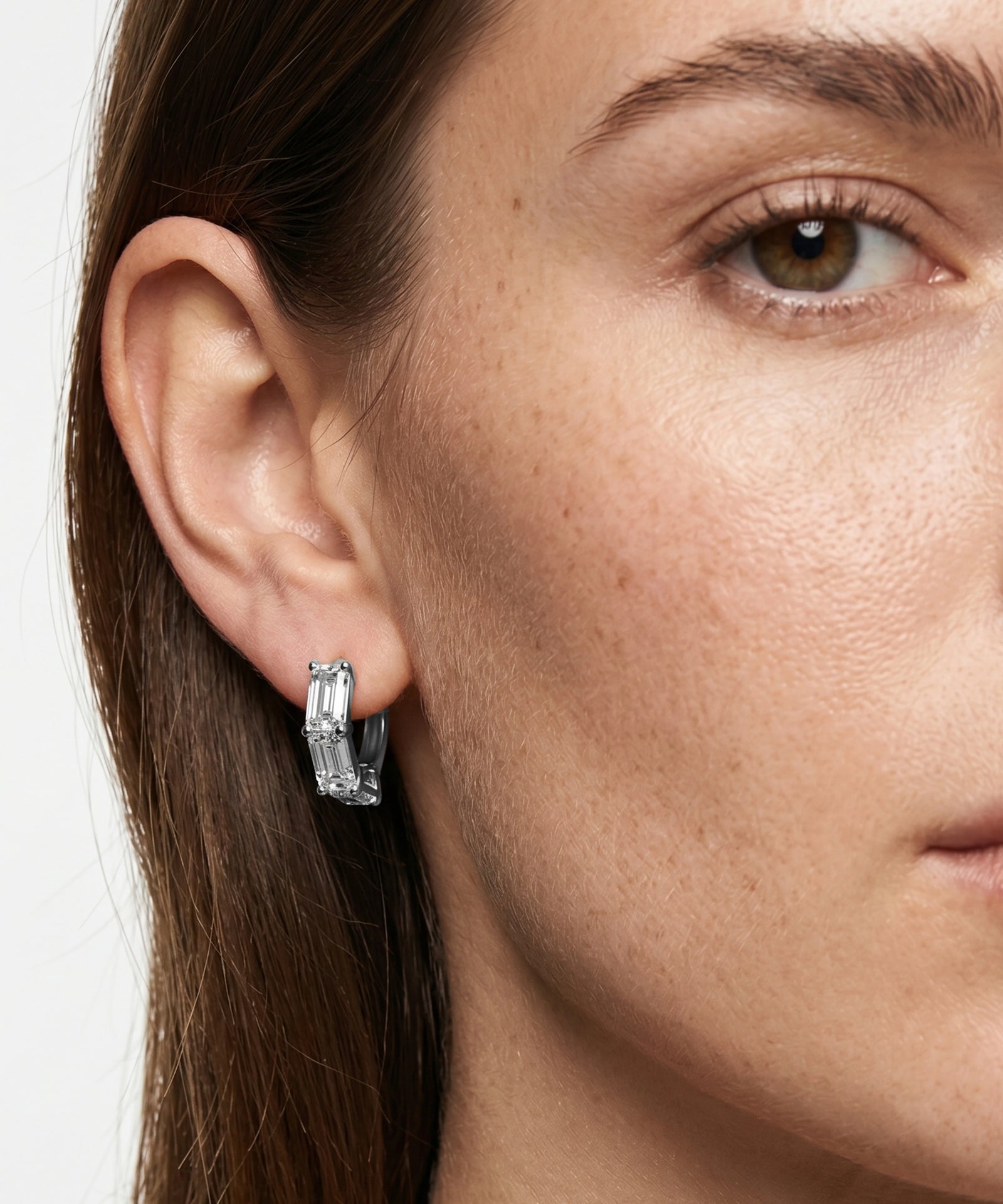 Novello Lab-grown Diamond Emerald Hoops - 6.06 Ct. T.W.