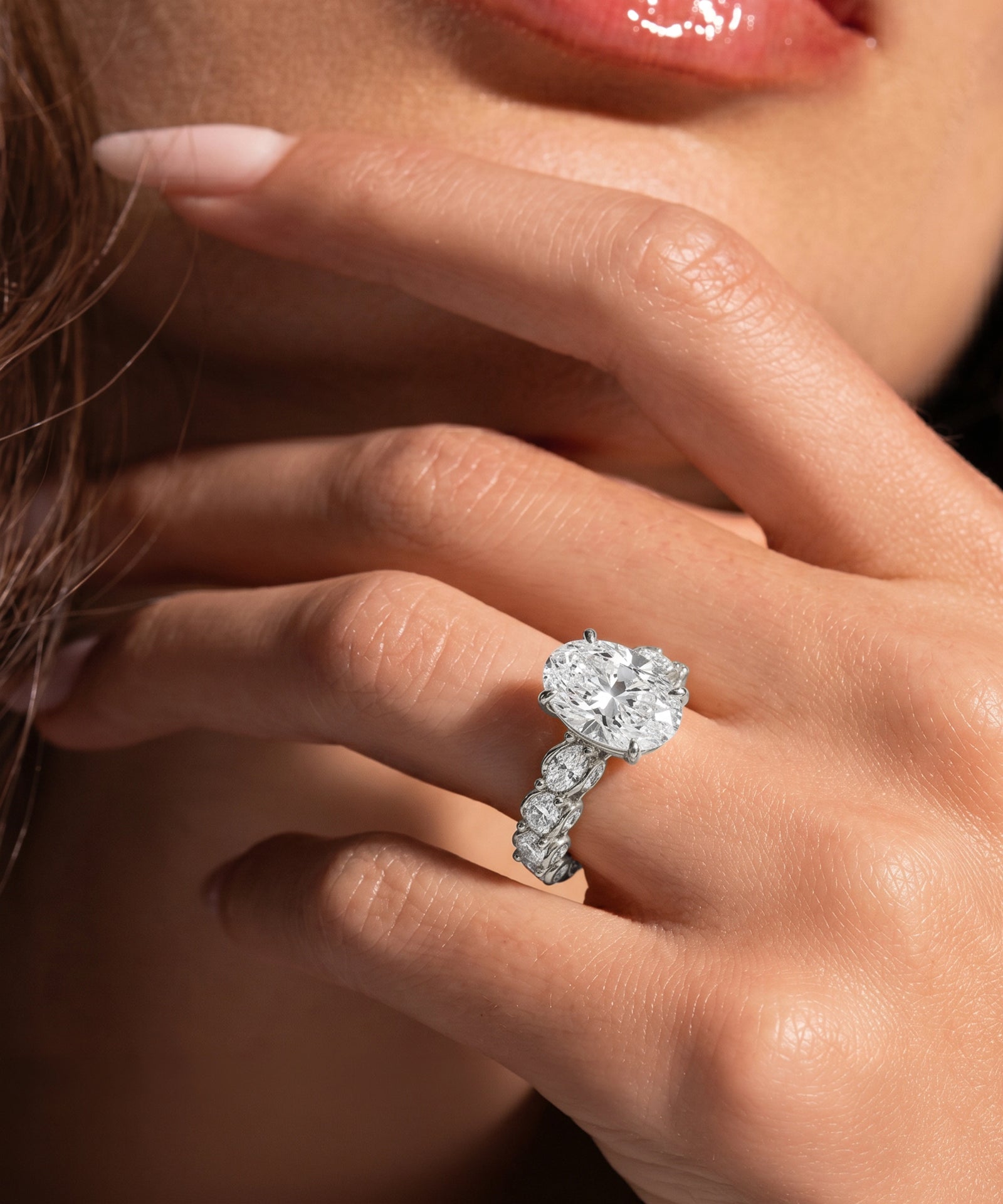 Ovani® Lab-grown Diamond Oval Engagement Ring