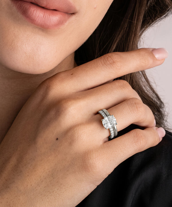 Ovani® Lab-grown Diamond Cushion Hidden Halo Bridal Set