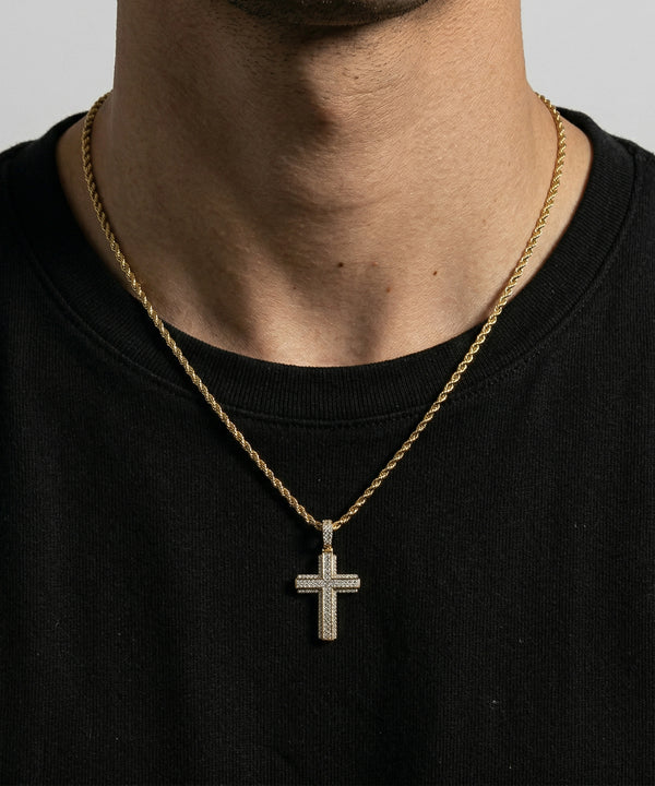 Link N Lock® Silver Lab-grown Diamond Cross Pendant