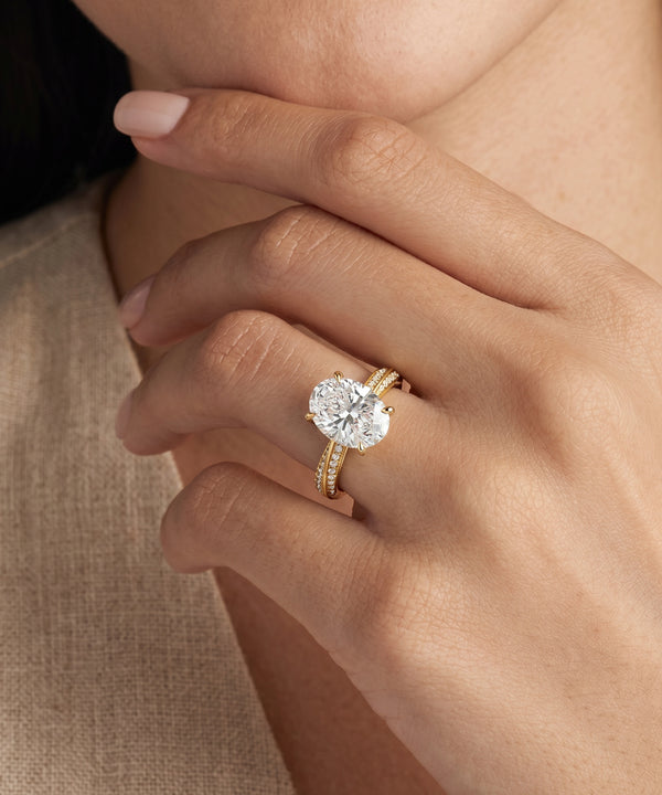 Ovani® Lab-grown Diamond Oval Engagement Ring