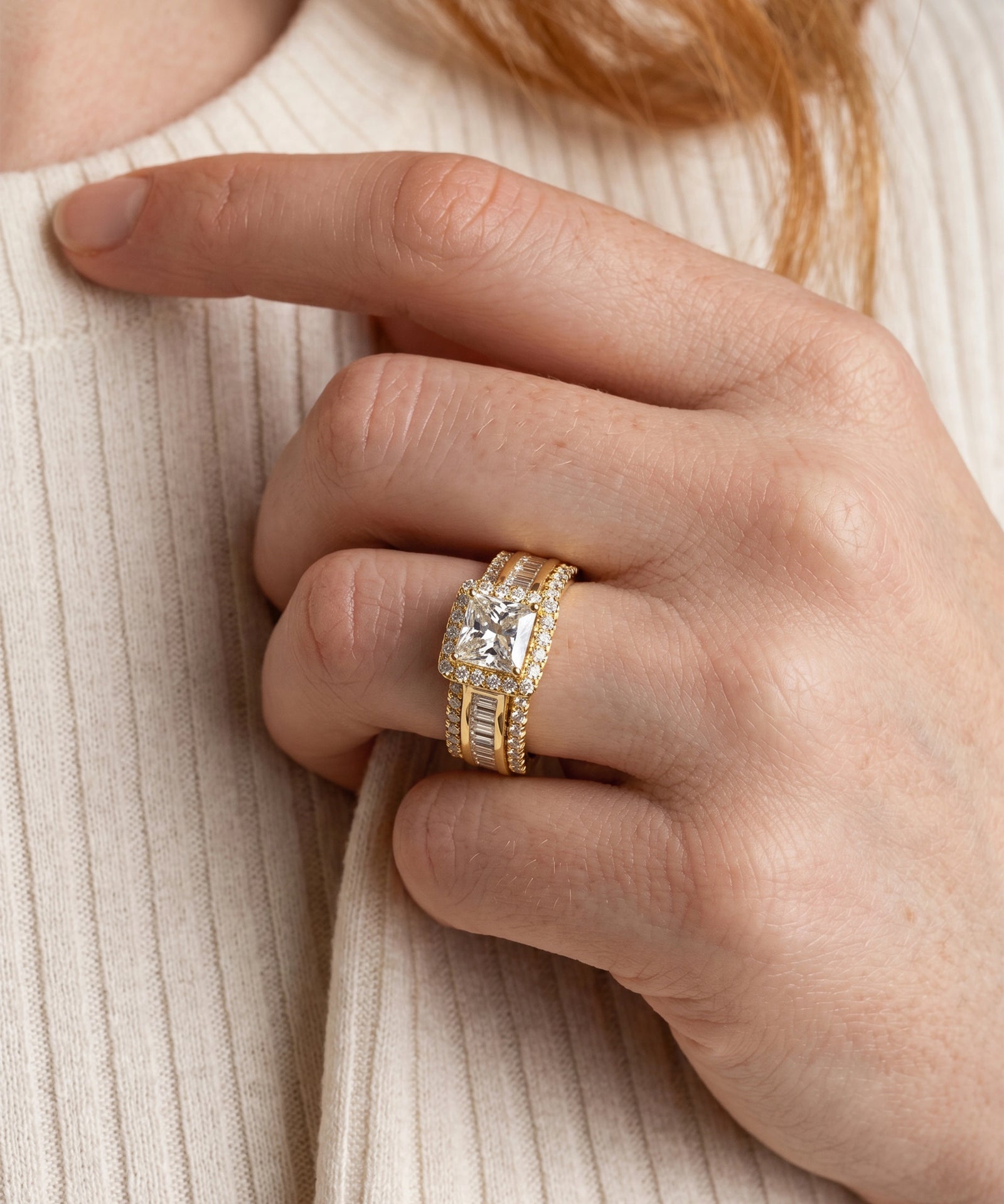 Novello Lab-grown Diamond Princess Bridal Ring - 2.50 Ct. T.W.