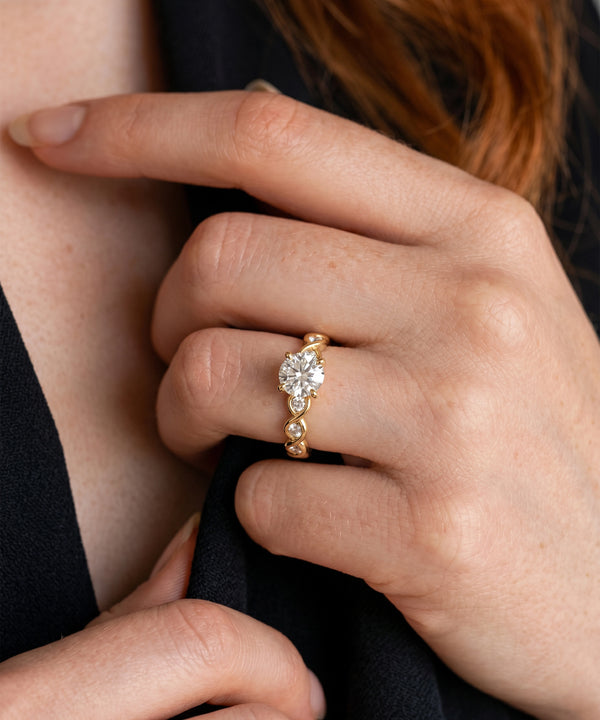 Ovani® Round Lab-grown Diamond Twist Shank Engagement Rings