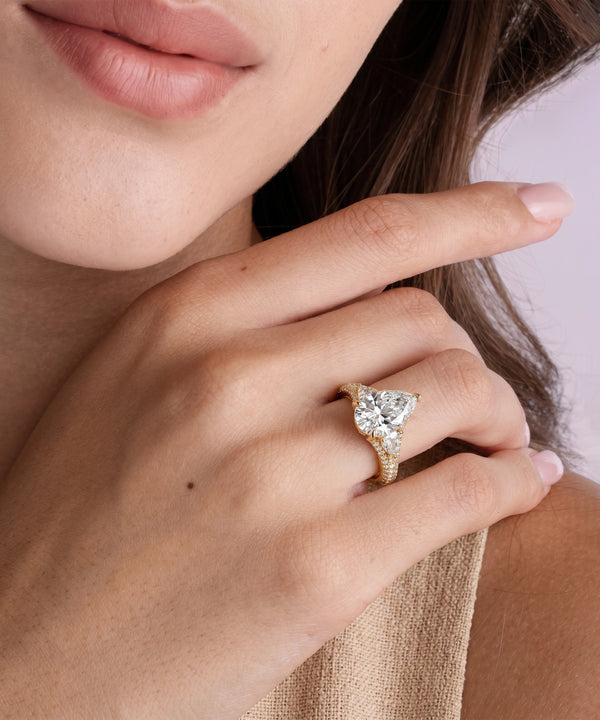 Ovani® Lab-grown Diamond Pear Engagement Ring