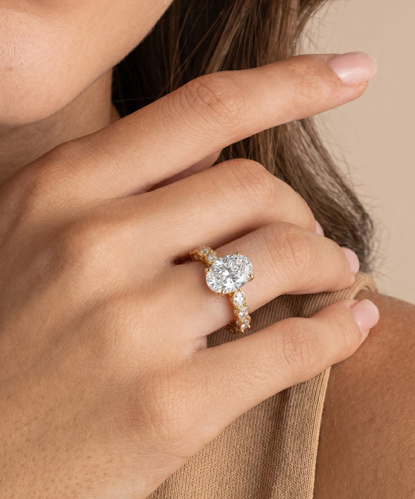 Ovani® Lab-grown Diamond Oval Engagement Ring