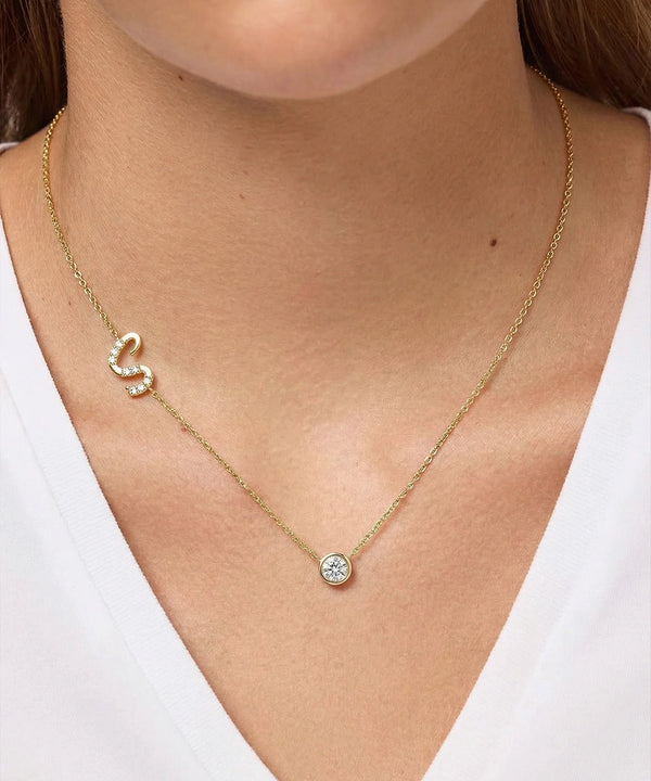 Bella by Ovani® Lab-grown Diamond Letter S Initial Pendant - 0.30 Ct. T.W.