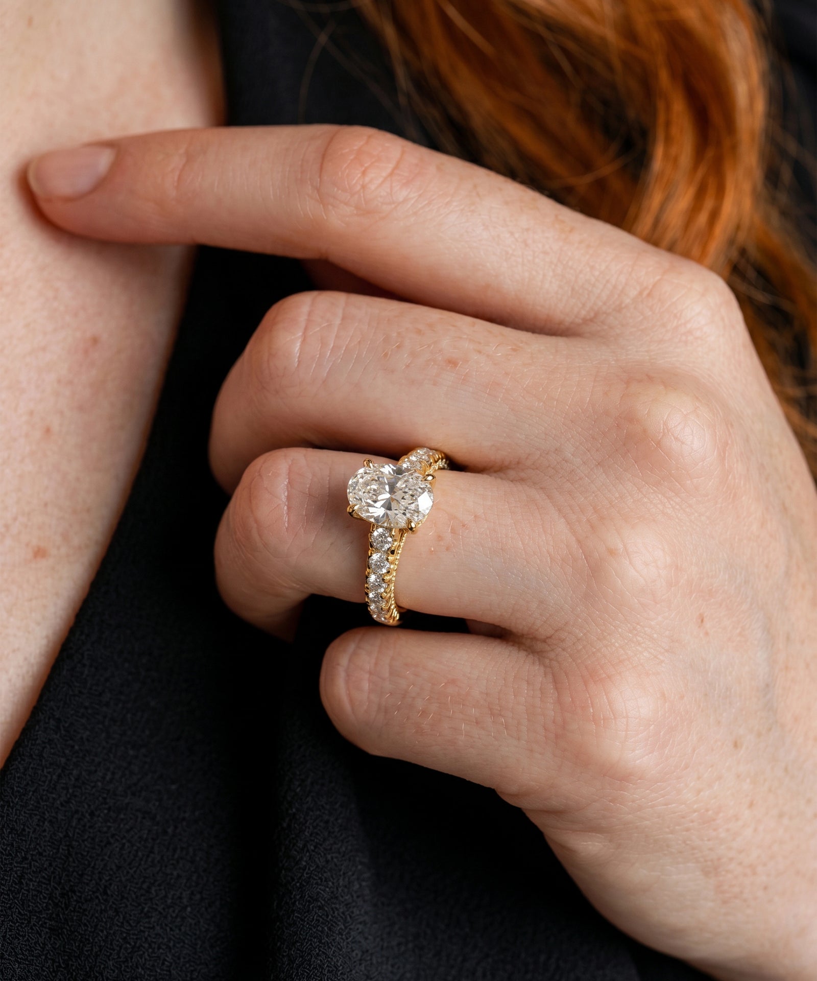 Ovani® Lab-grown Diamond Oval Engagement Ring