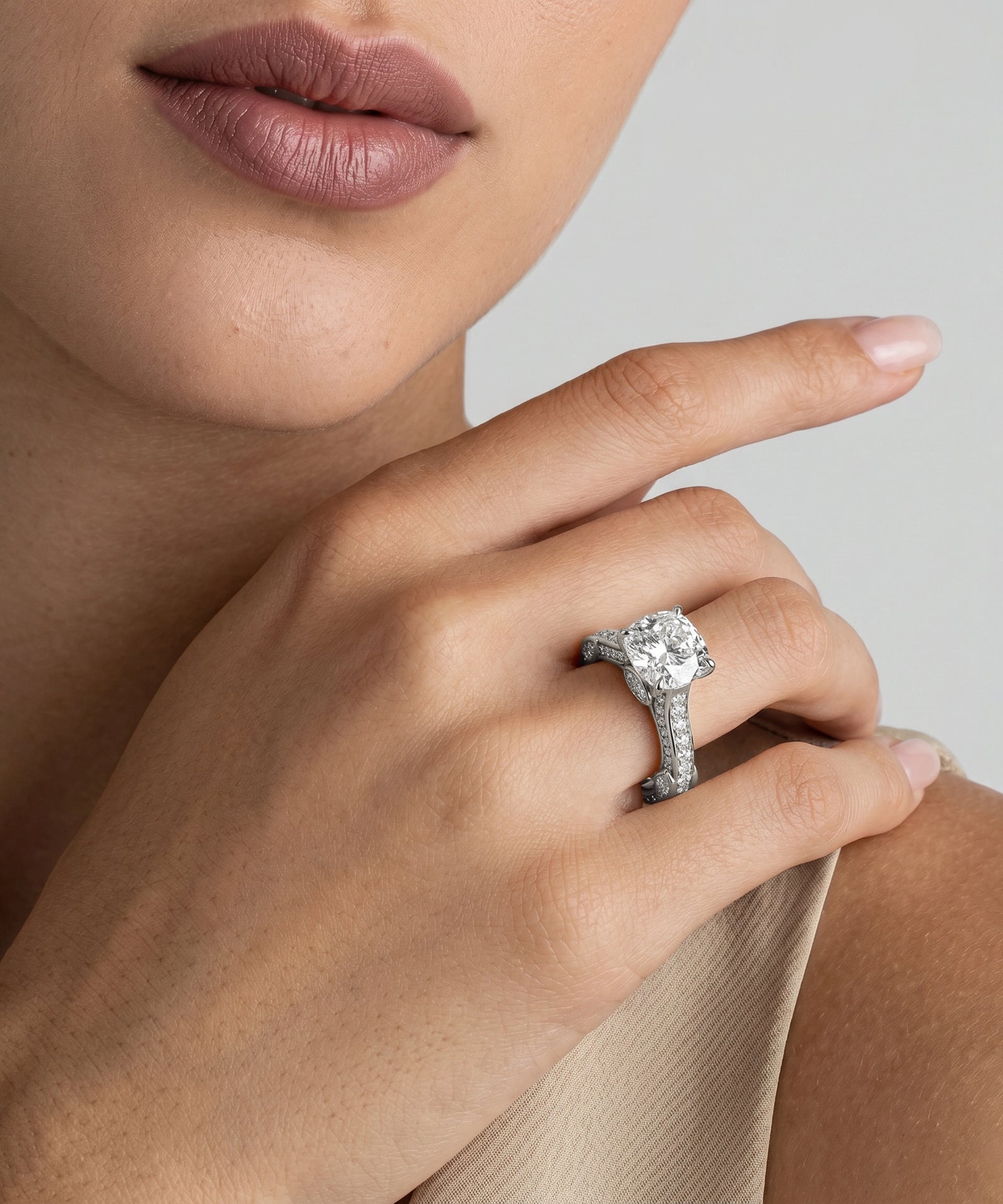 Ovani® Lab-grown Diamond Oval Engagement Ring