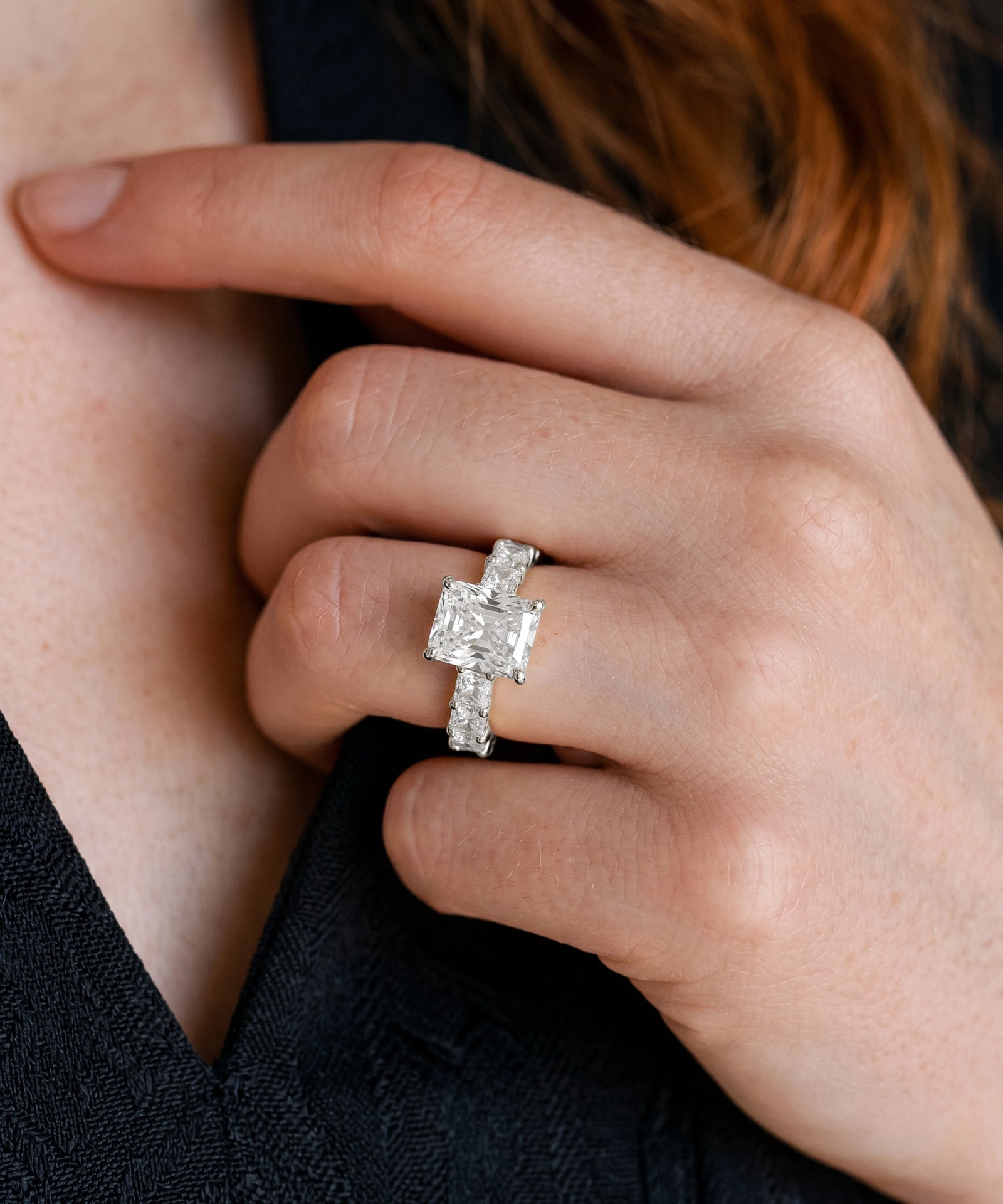 Ovani® Lab-grown Diamond Radiant Engagement Ring