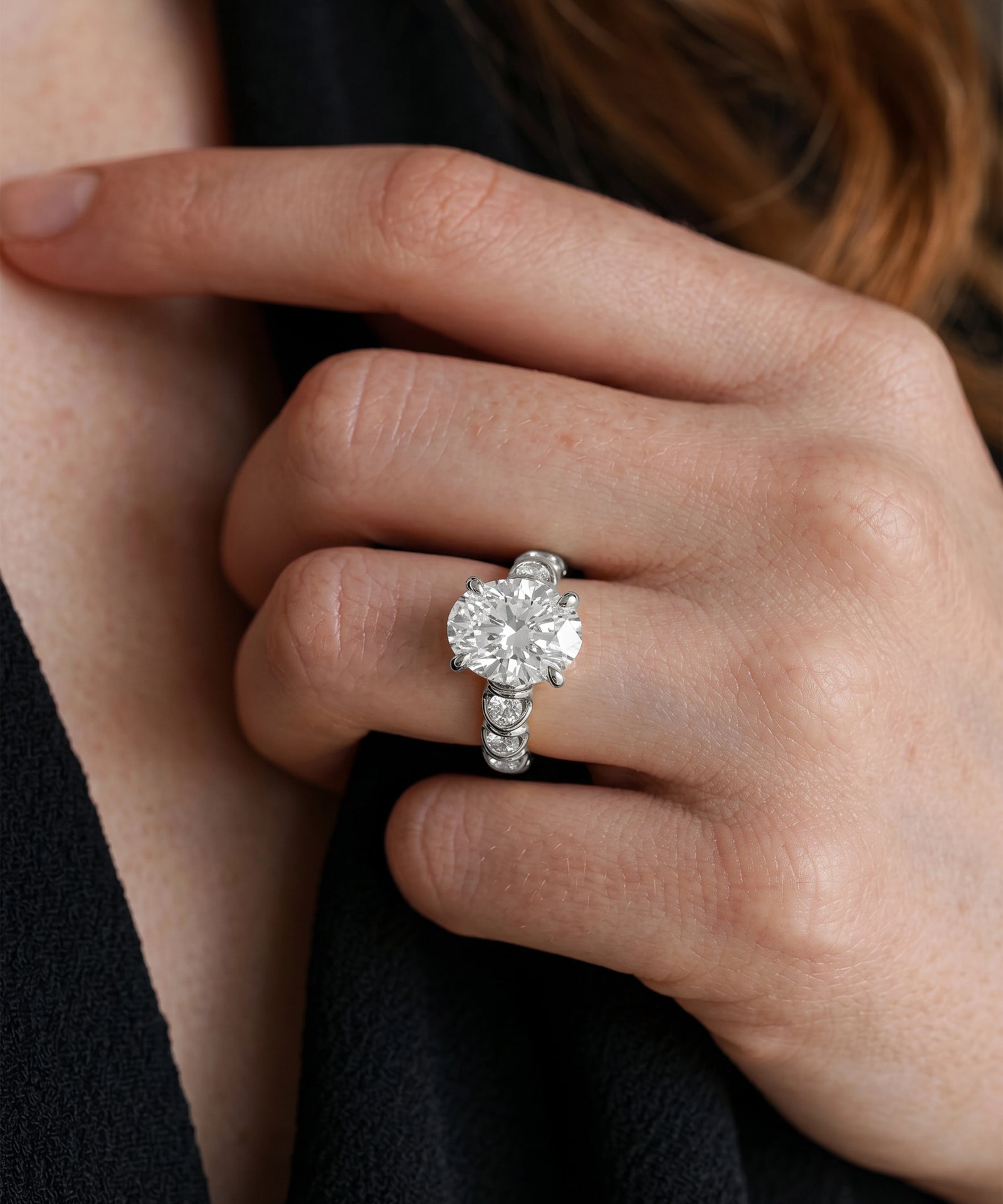 Ovani® Lab-grown Diamond Oval Engagement Ring