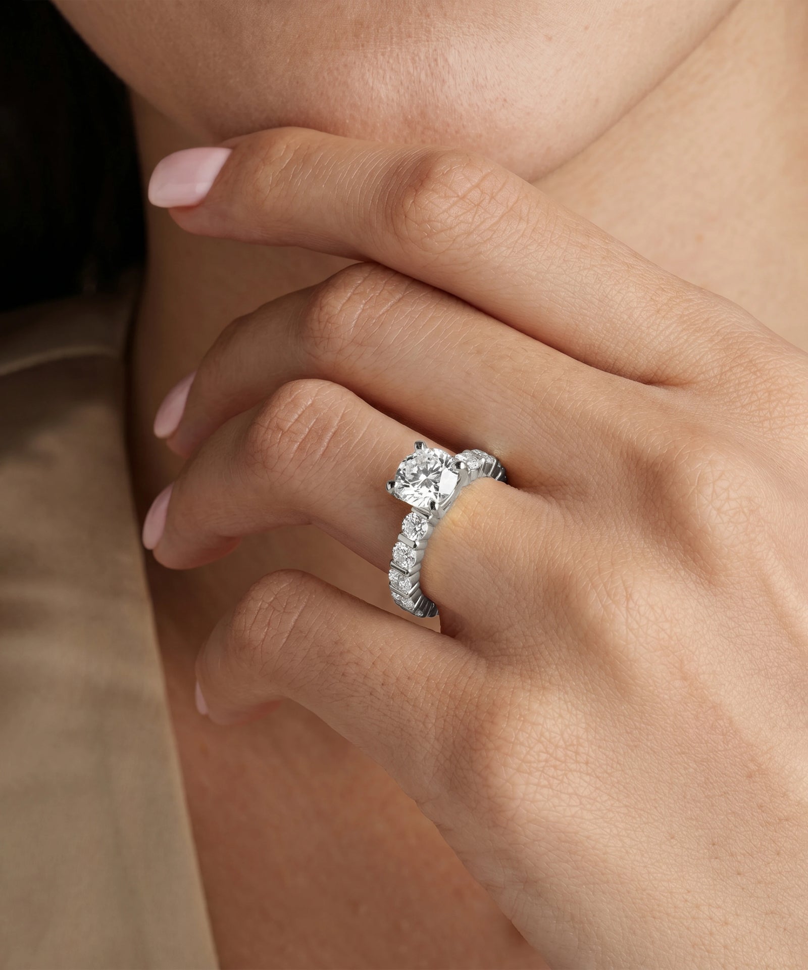 Ovani® Round Lab-grown Diamond Engagement Rings