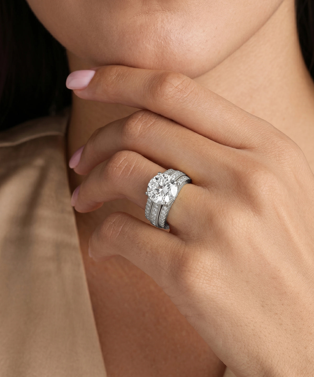 Ovani® Lab-grown Diamond Round Engagement Ring