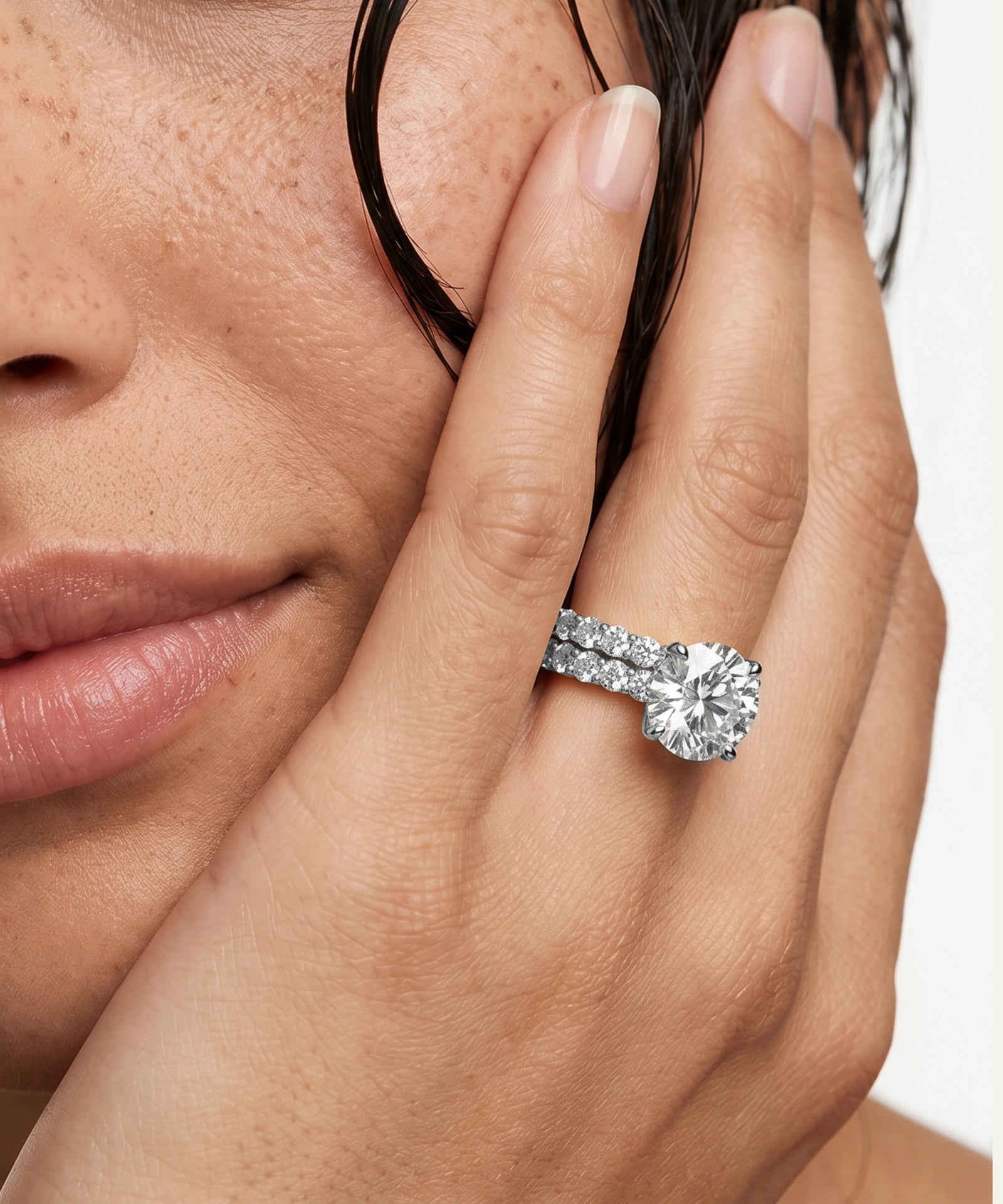 Novello Lab-grown Diamond Round Bridal Set - 4 Ct. T.W.