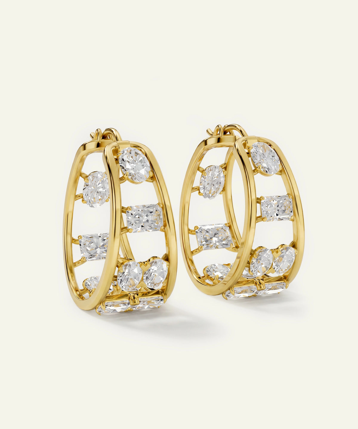 Ovani® Lab-grown Diamond Huggie Hoops
