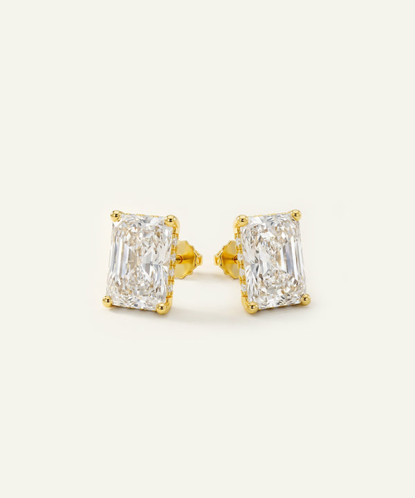 Ovani® Lab-grown Diamond Radiant Hidden Halo Studs - 3.13 Ct. T.W.