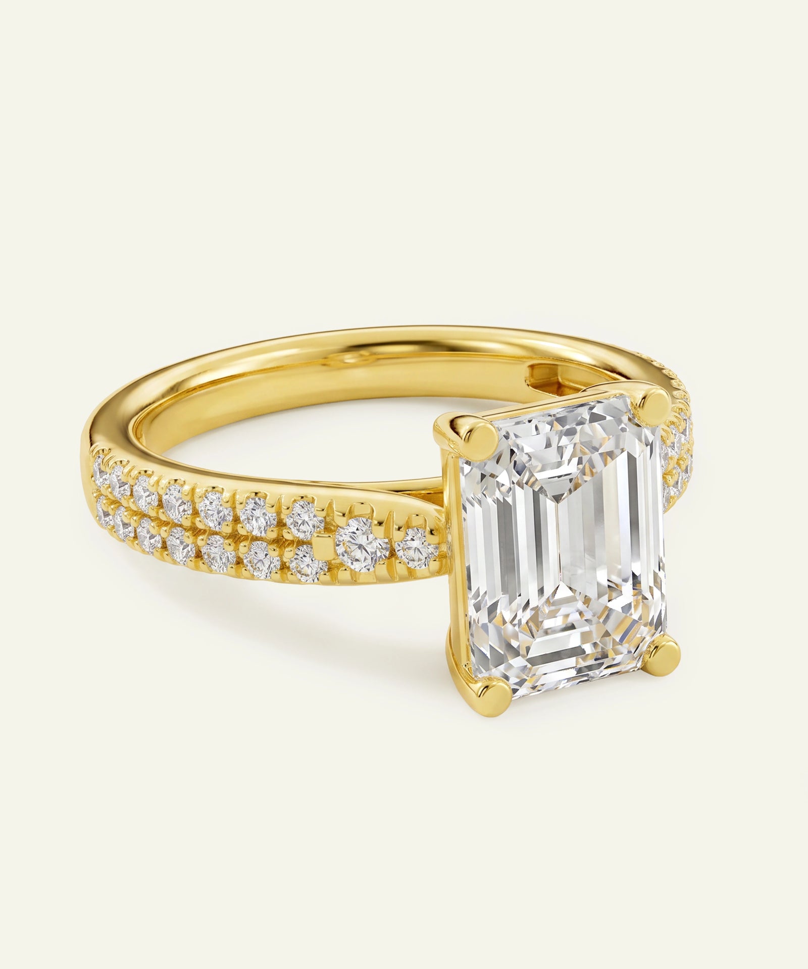 Novello Lab-grown Diamond Emerald Bridal Ring - 2.30 Ct. T.W.