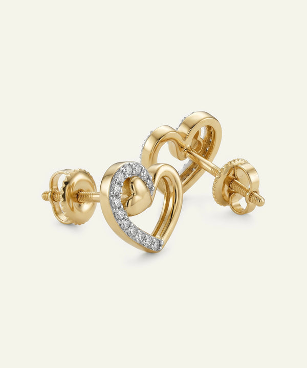 Bella by Ovani® Lab-grown Diamond Heart Studs - 0.08 Ct. T.W.