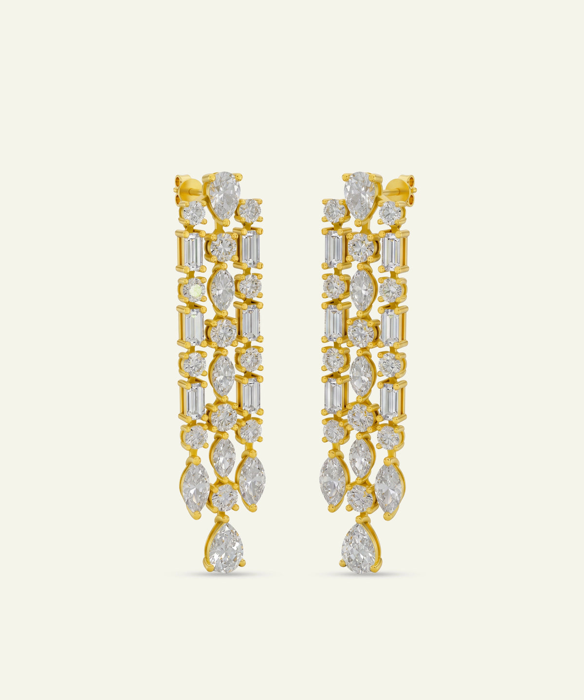 Ovani® Lab-grown Diamond Multi-Shape Dangling Earrings