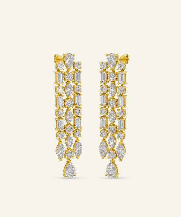 Ovani® Lab-grown Diamond Multi-Shape Dangling Earrings