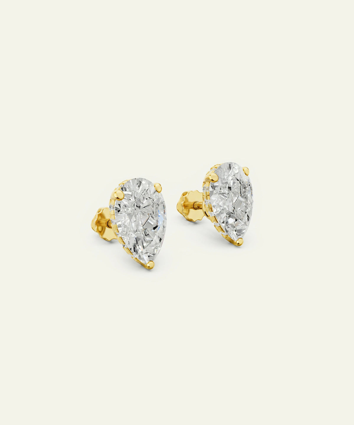 Ovani® Lab-grown Diamond Pear Hidden Halo Studs