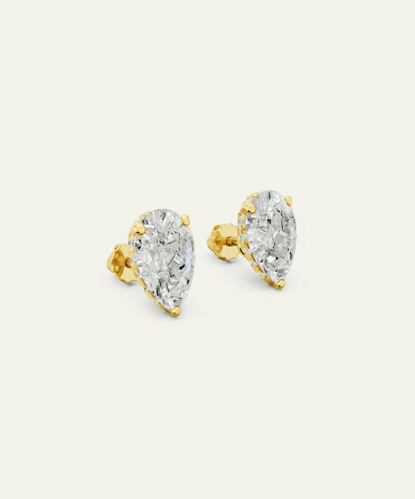 Ovani® Lab-grown Diamond Pear Hidden Halo Studs
