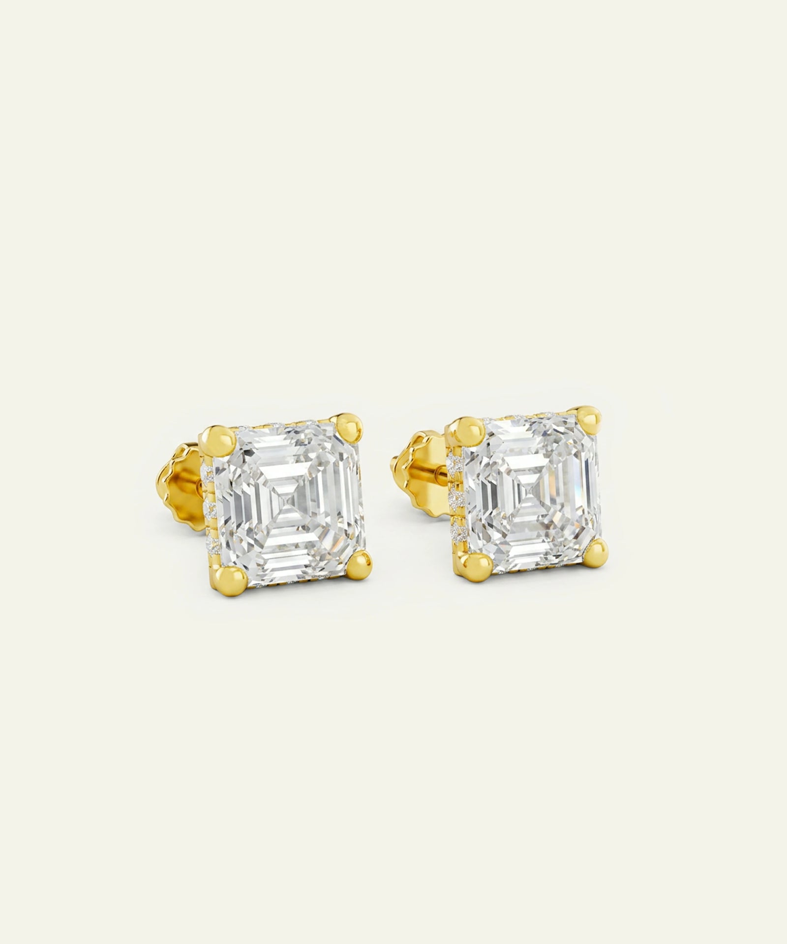 Ovani® Lab-grown Diamond Princess Hidden Halo Studs