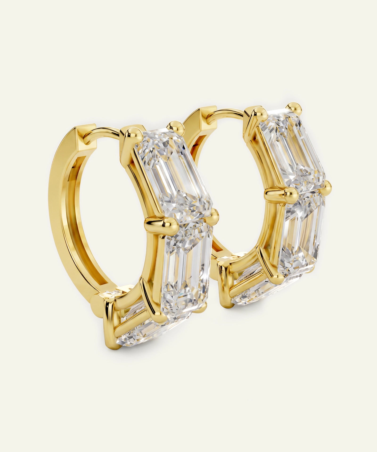 Novello Lab-grown Diamond Emerald Hoops - 6.06 Ct. T.W.
