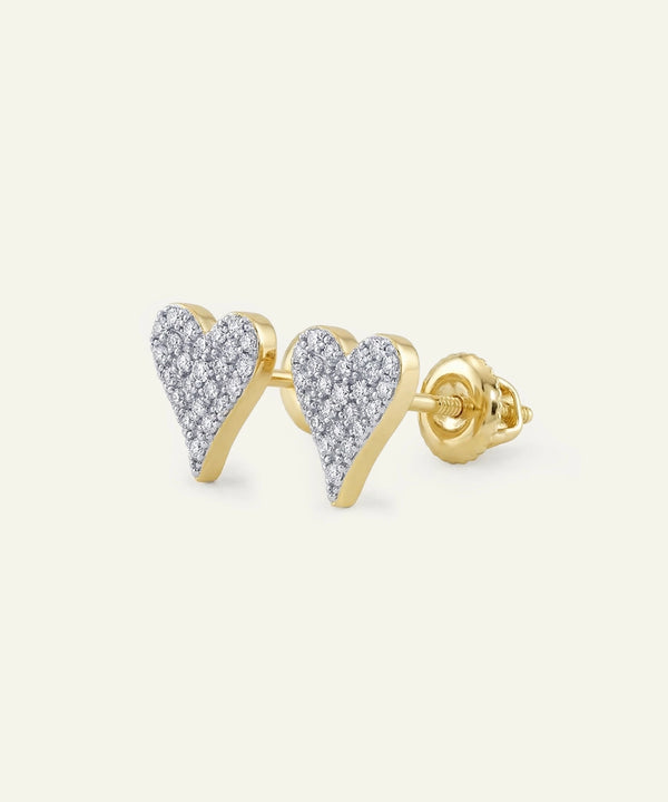 Bella by Ovani® Lab-grown Diamond Heart pavé Studs - 0.20 Ct. T.W.