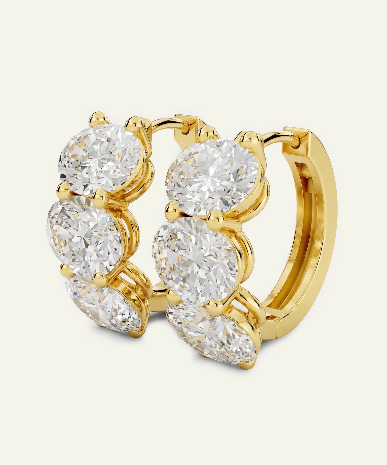 Novello Lab-grown Diamond Oval Hoops - 6.39 Ct. T.W.