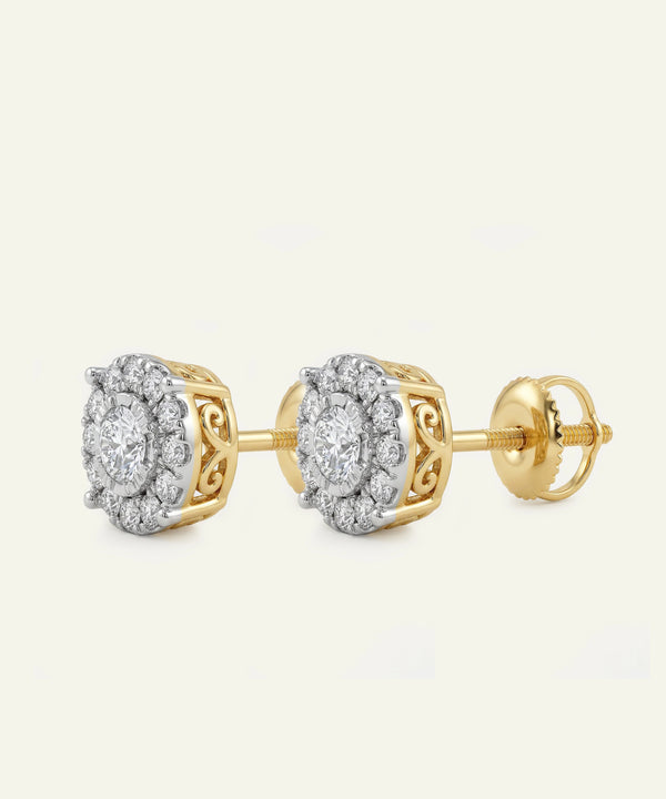 Novello Lab-grown Diamond Round Halo Studs - 0.25 Ct. T.W.