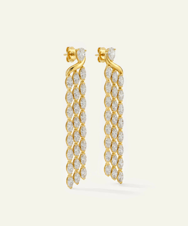 Ovani® Lab-grown Diamond Pear & Marquise Dangling Earrings