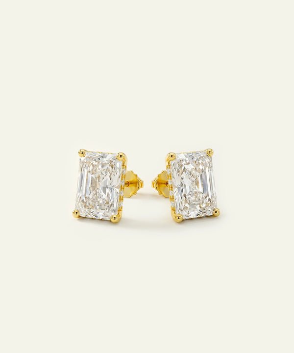 Ovani® Lab-grown Diamond Radiant Hidden Halo Studs - 2.13 Ct. T.W.