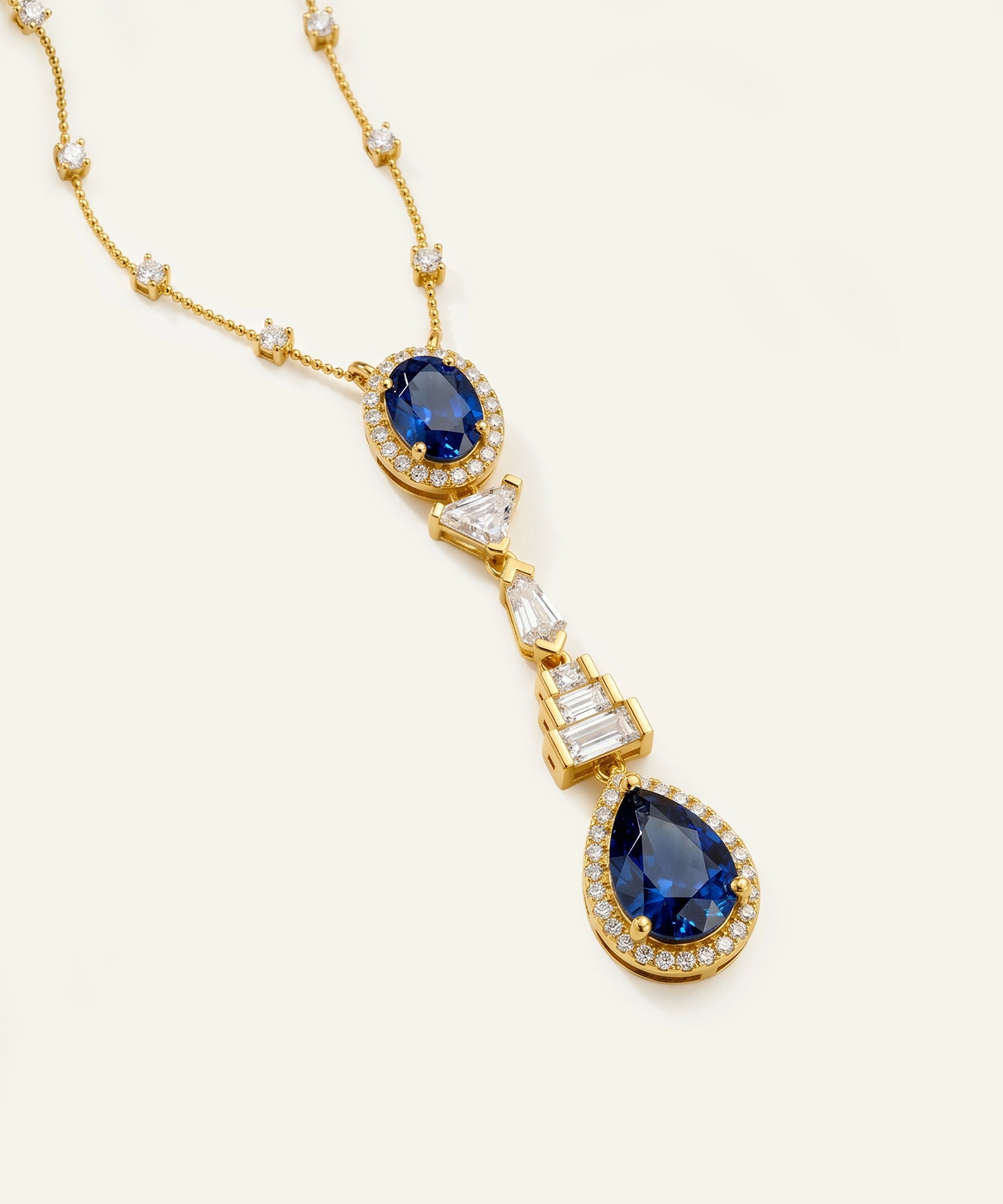 Ovani® Lab-grown Diamond & Lab-created Sapphire Necklace