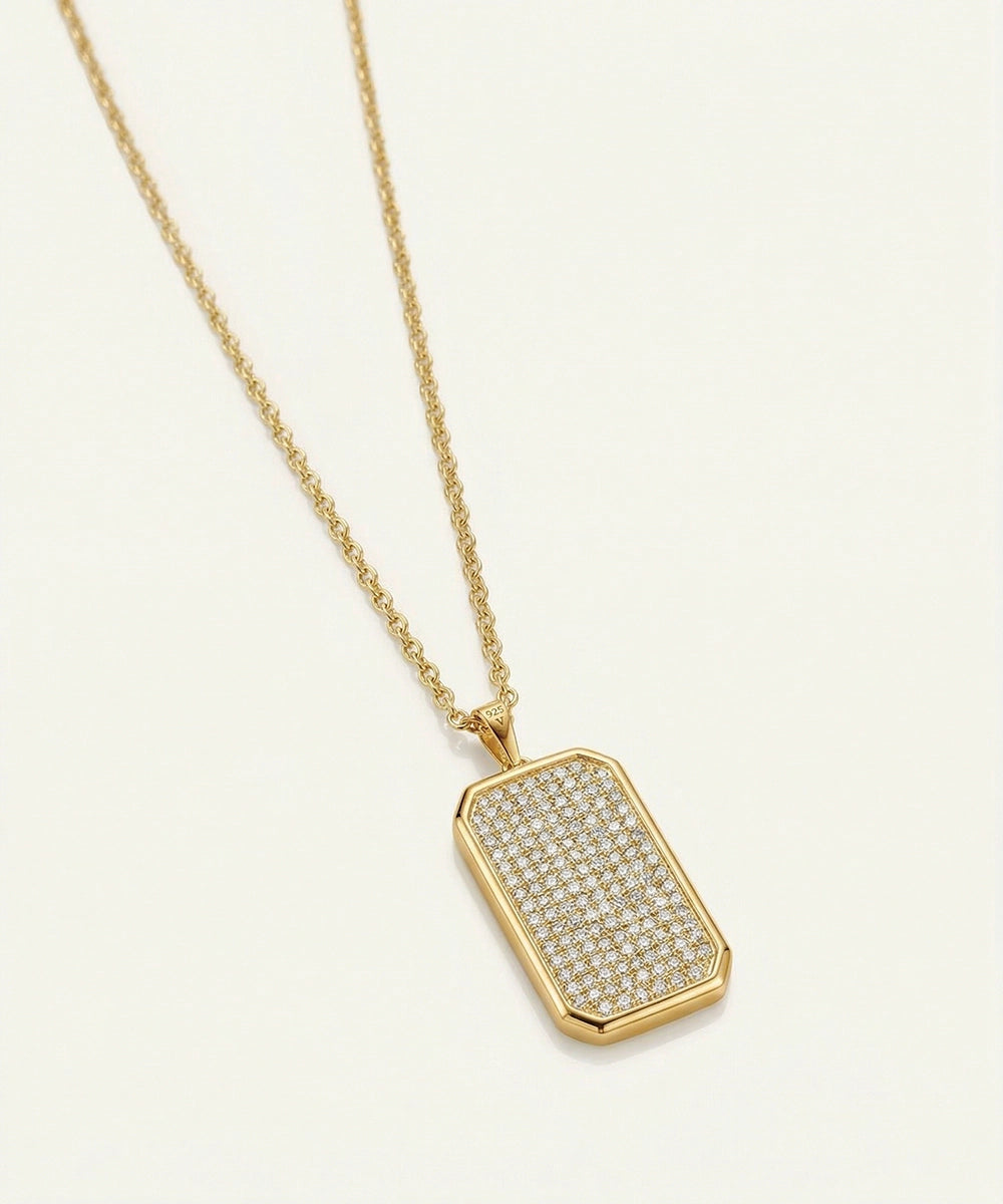 Link N Lock® Lab-grown Diamond Dog Tag Pendant