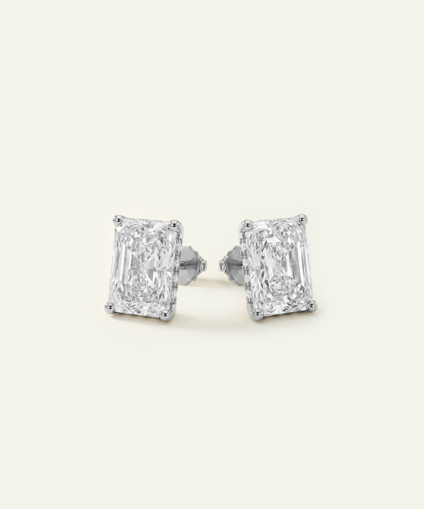 Ovani® Lab-grown Diamond Radiant Hidden Halo Studs - 2.13 Ct. T.W.