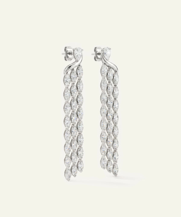 Ovani® Lab-grown Diamond Pear & Marquise Dangling Earrings