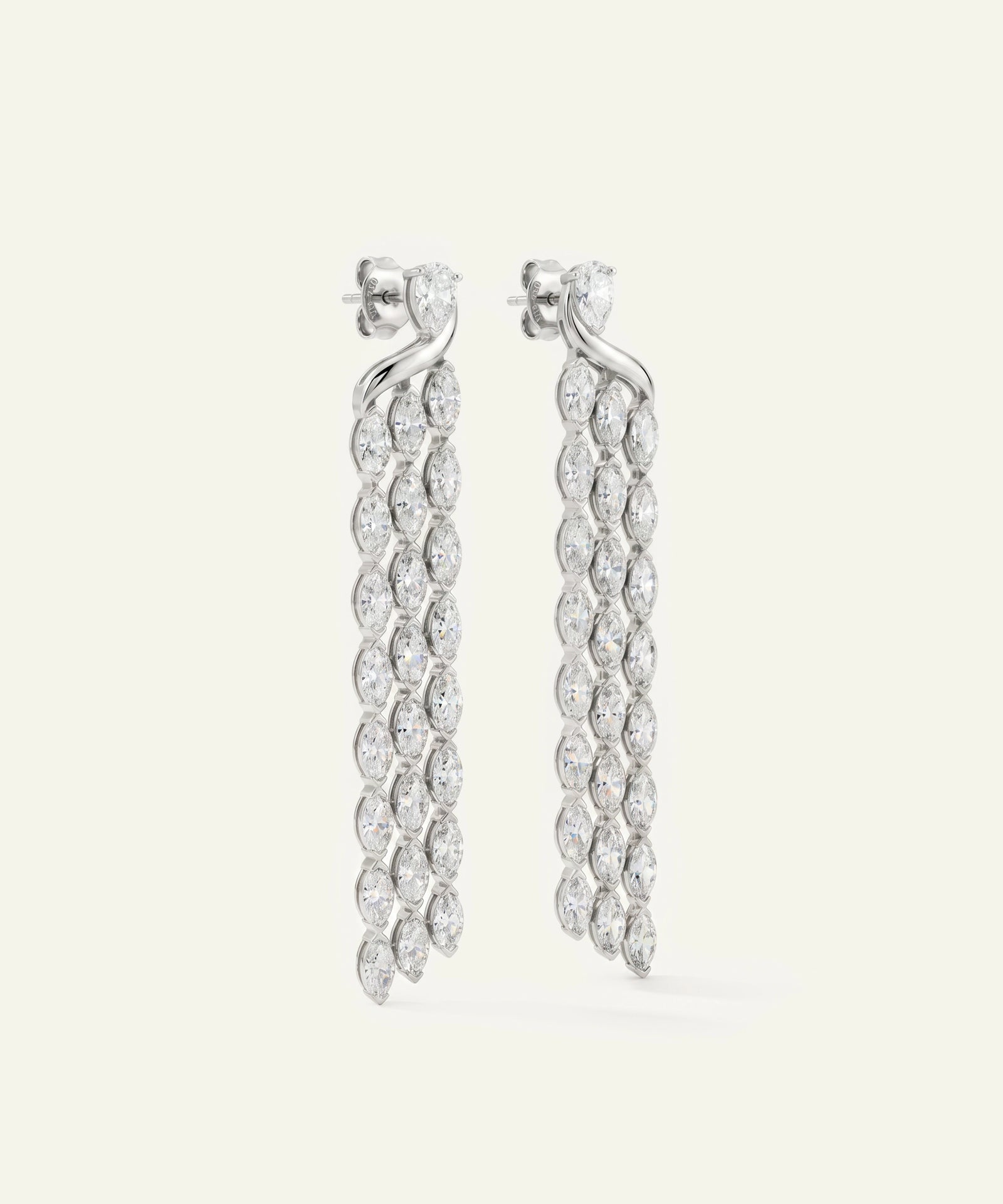 Ovani® Lab-grown Diamond Pear & Marquise Dangling Earrings