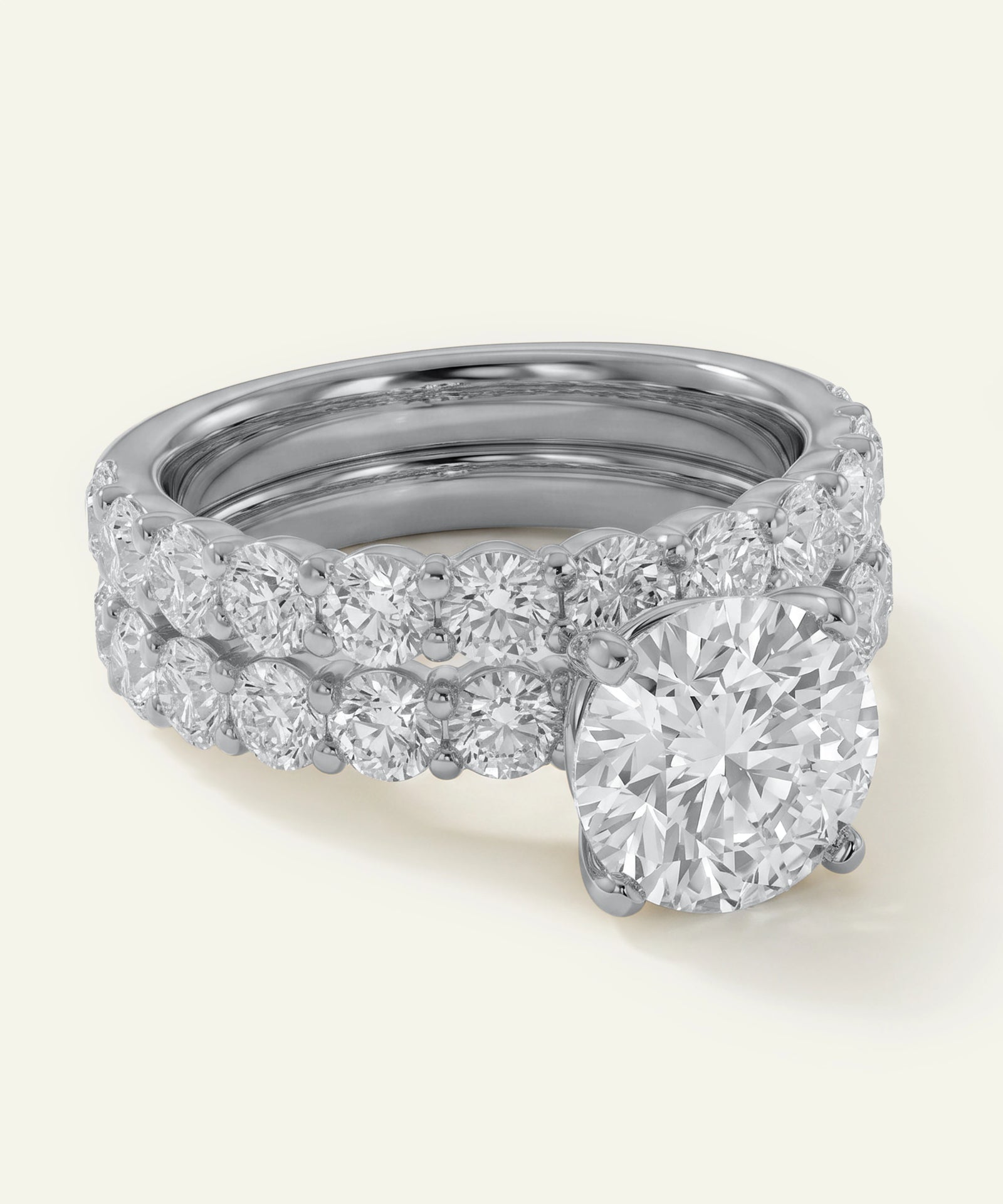 Novello Lab-grown Diamond Round Bridal Set - 4 Ct. T.W.