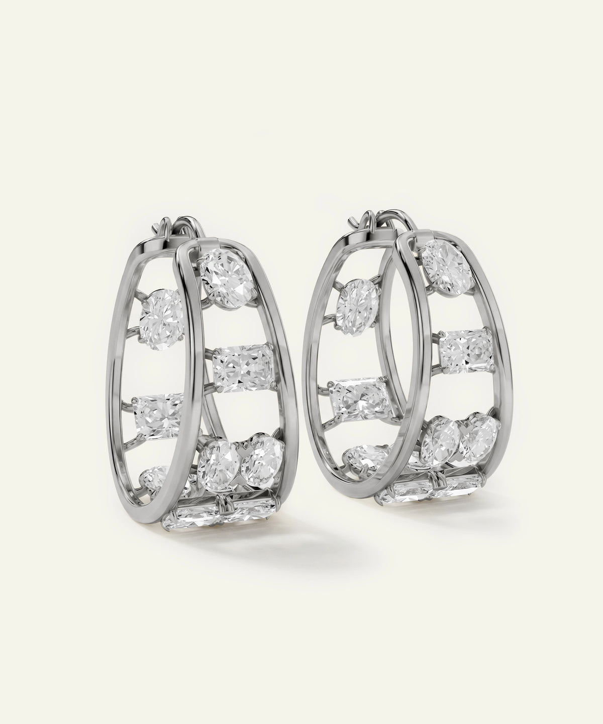 Ovani® Lab-grown Diamond Huggie Hoops