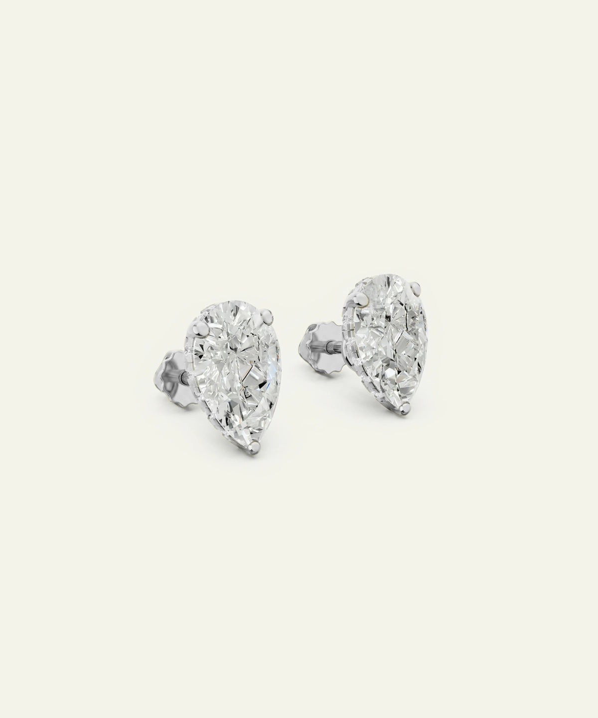 Ovani® Lab-grown Diamond Pear Hidden Halo Studs