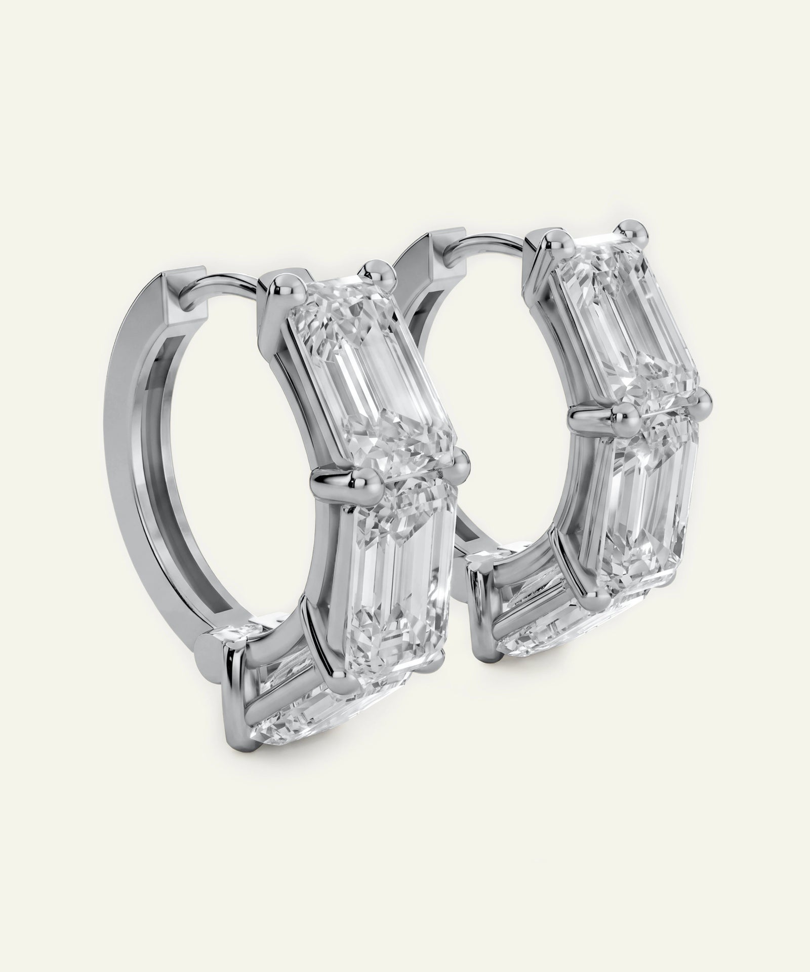 Novello Lab-grown Diamond Emerald Hoops - 6.06 Ct. T.W.