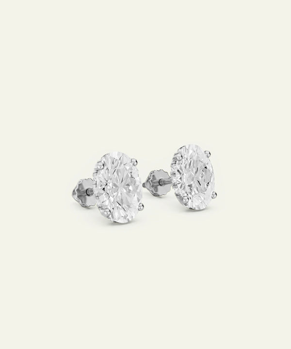 Ovani® Lab-grown Diamond Oval Hidden Halo Studs