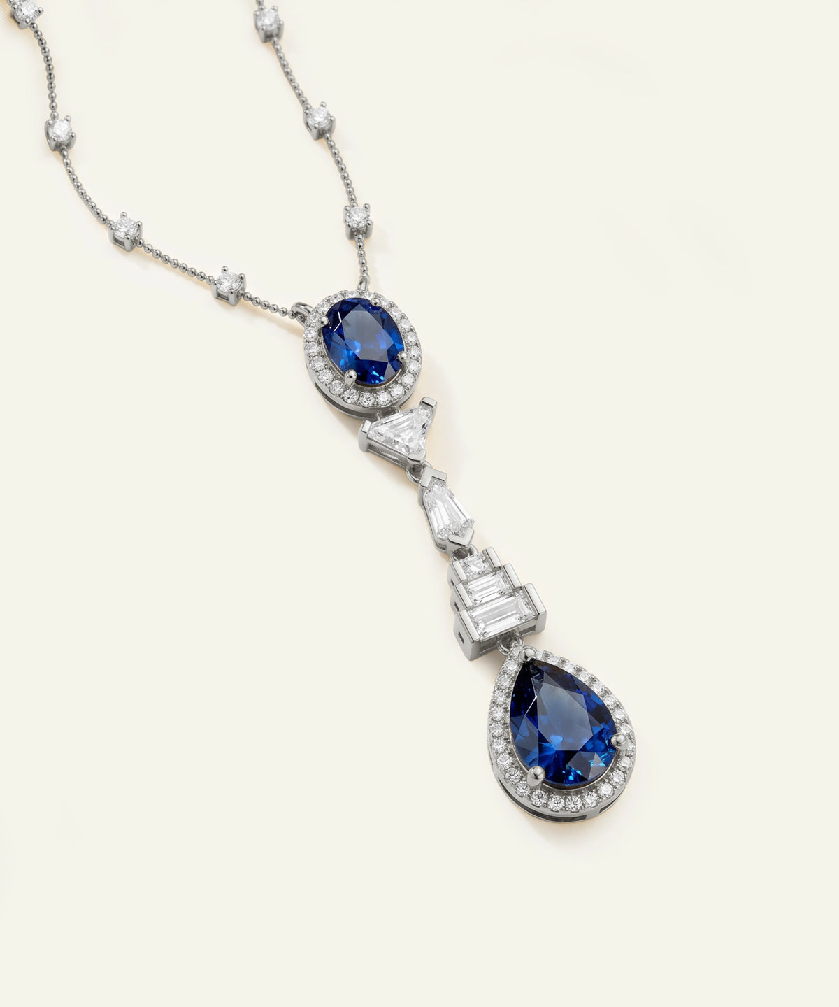 Ovani® Lab-grown Diamond & Lab-created Sapphire Necklace