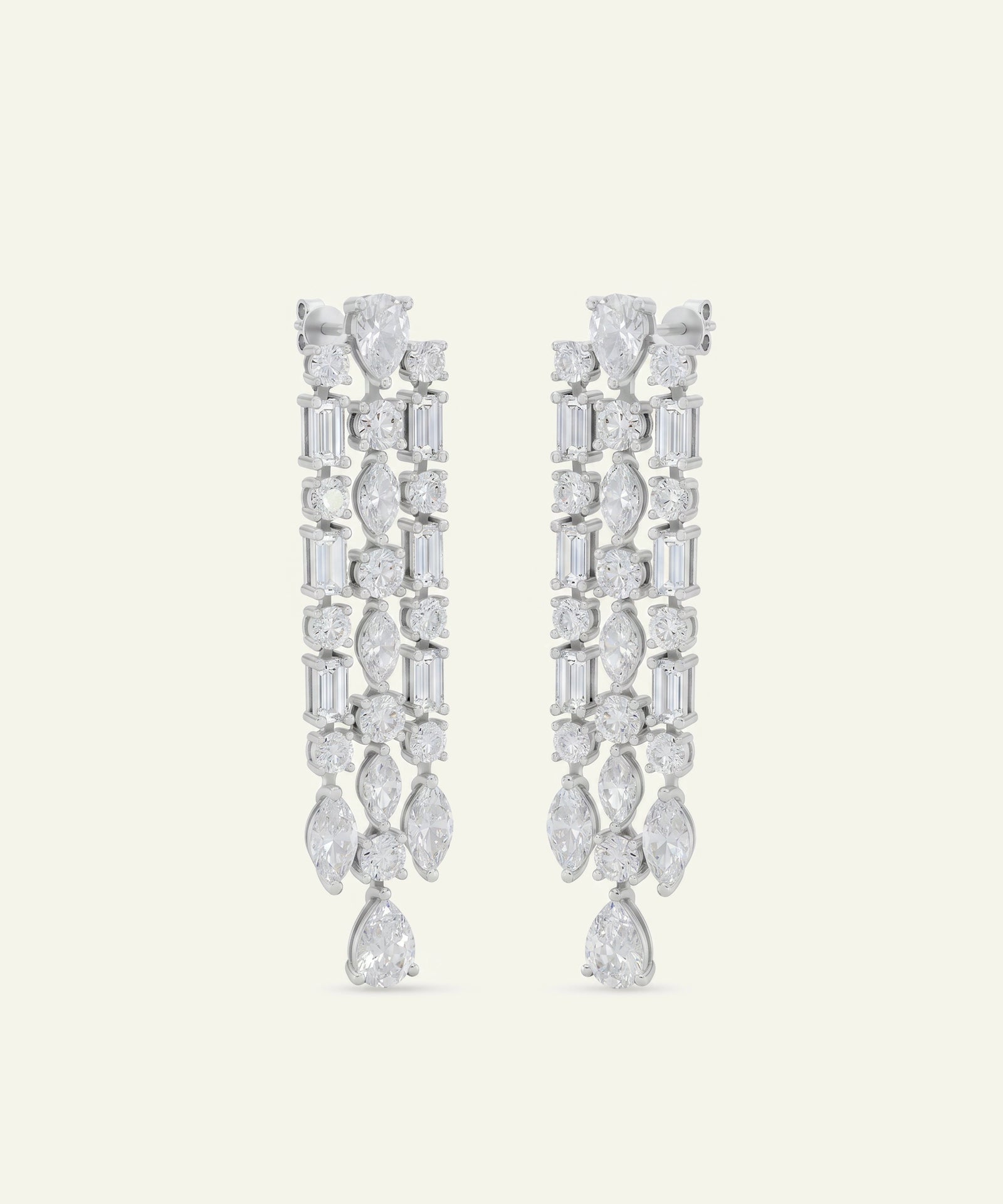 Ovani® Lab-grown Diamond Multi-Shape Dangling Earrings